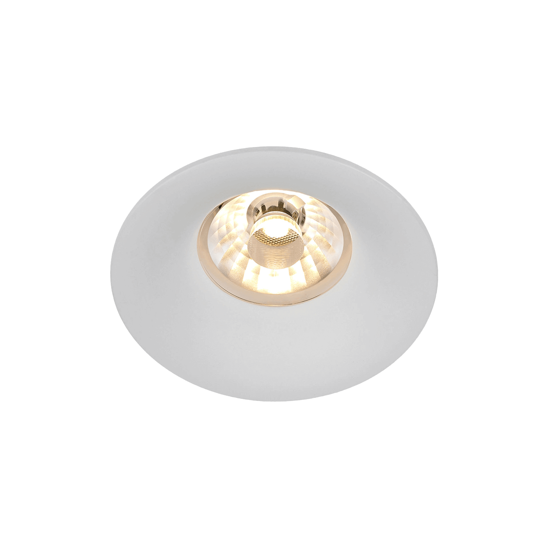 White version of the Piccolo Lente, a fixed recessed luminaire designed by Karizma Luce.