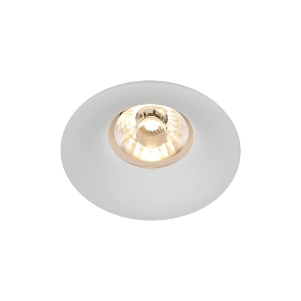 White version of the Piccolo Lente, a fixed recessed luminaire designed by Karizma Luce.