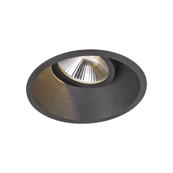 Black version of the Populare, an adjustable led downlight designed by Karizma Luce.