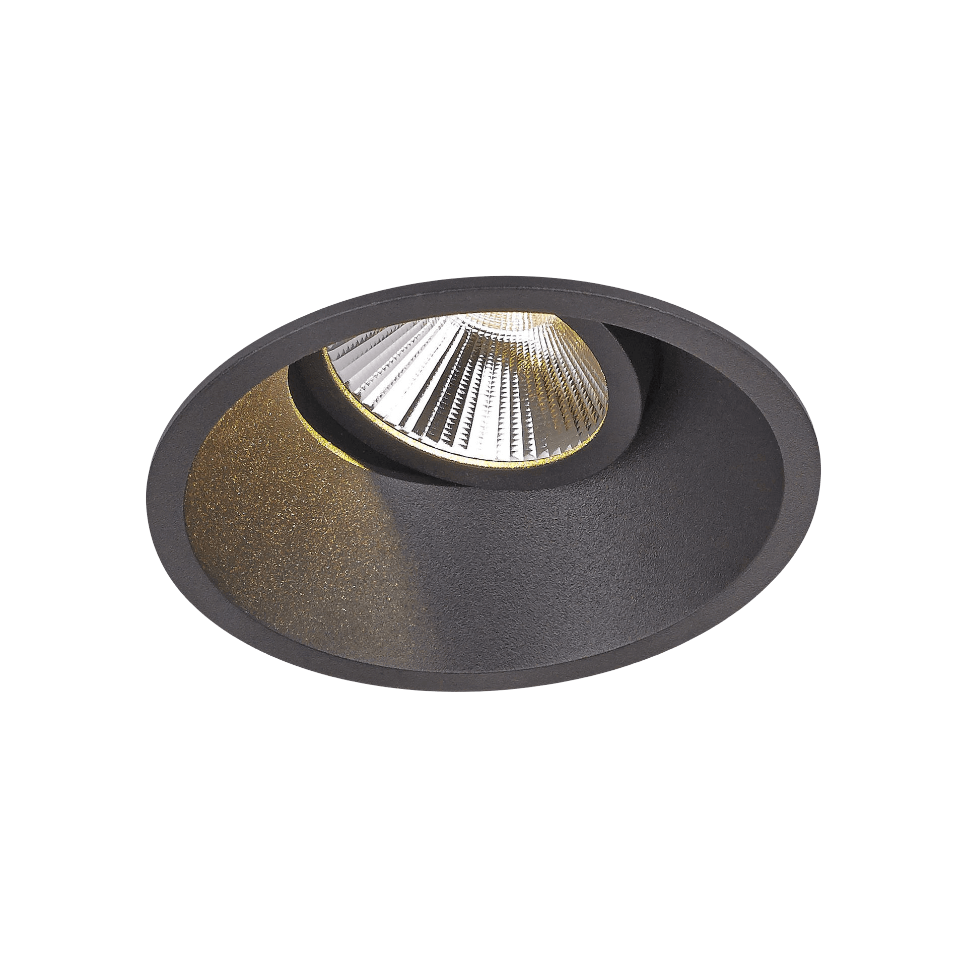 Black version of the Populare, an adjustable led downlight designed by Karizma Luce.