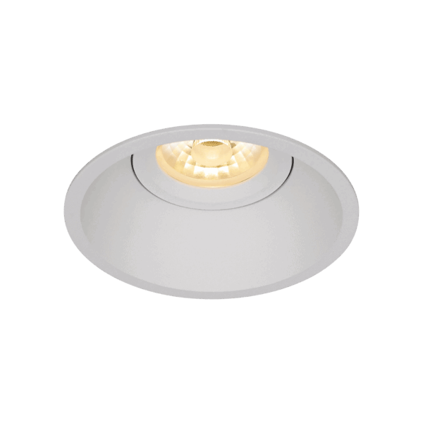 White version of the Populare Lente, an adjustable led downlight designed by Karizma Luce.