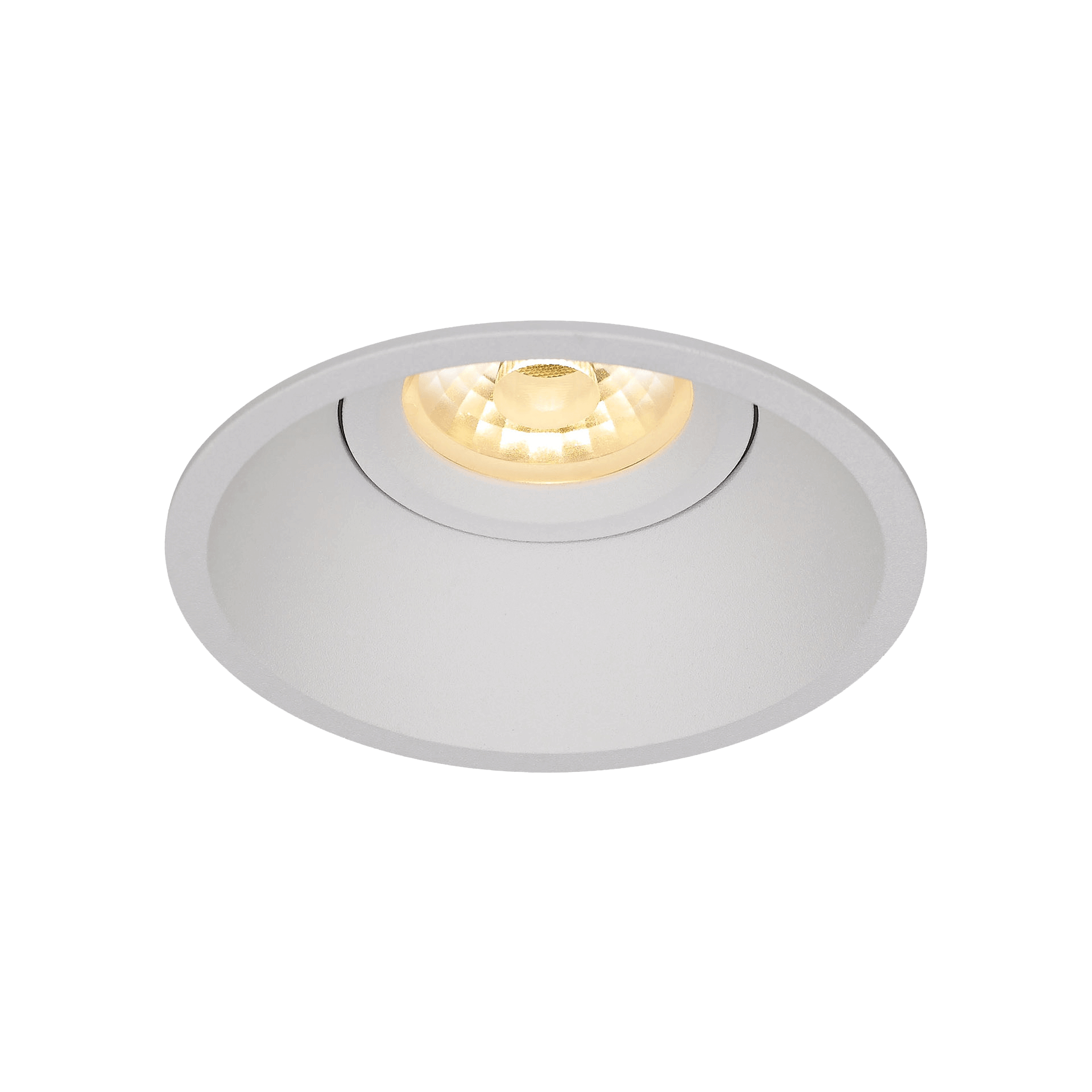 White version of the Populare Lente, an adjustable led downlight designed by Karizma Luce.