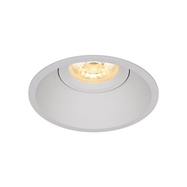 White version of the Populare Lente, an adjustable led downlight designed by Karizma Luce.