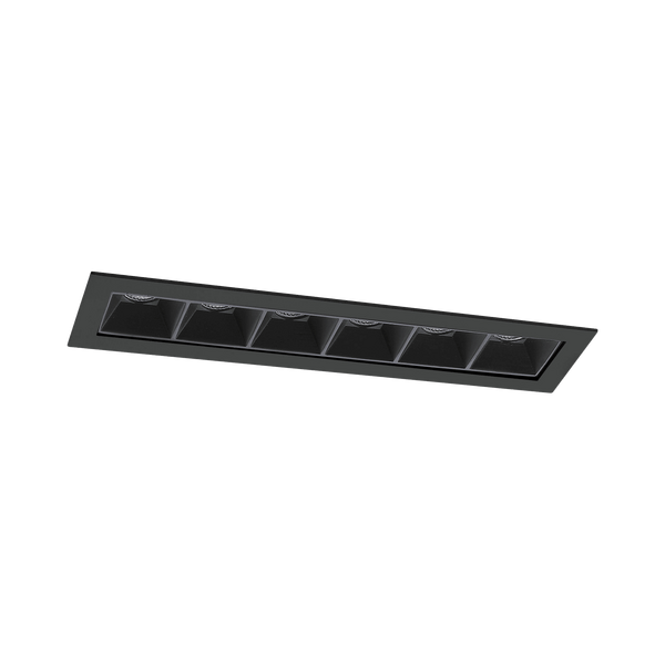 Black version of the Sei, a fixed recessed luminaire designed by Karizma Luce.