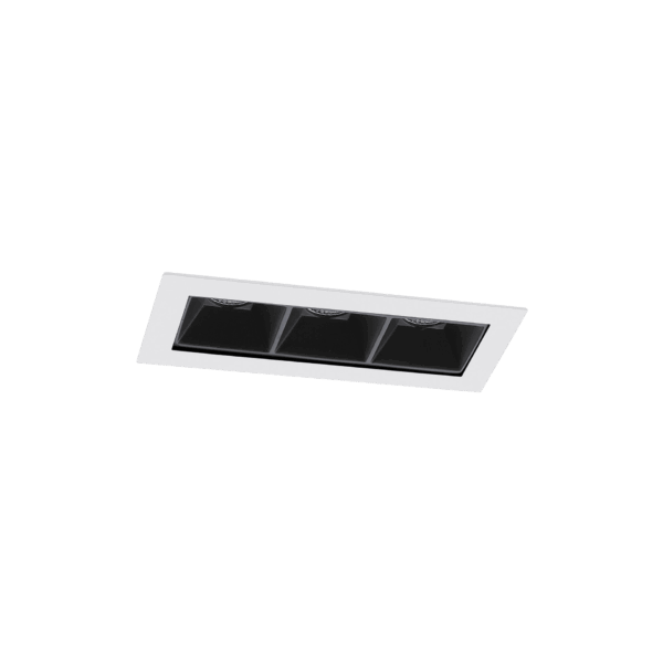 White version of the Tre, a fixed recessed luminaire designed by Karizma Luce.