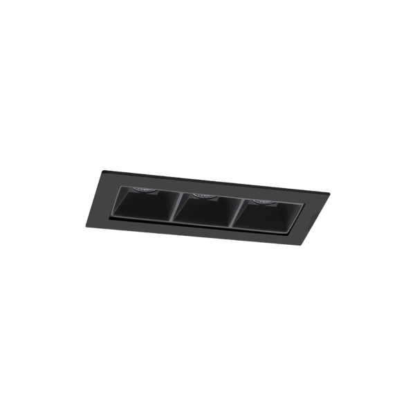 Black version of the Tre, a fixed recessed luminaire designed by Karizma Luce.