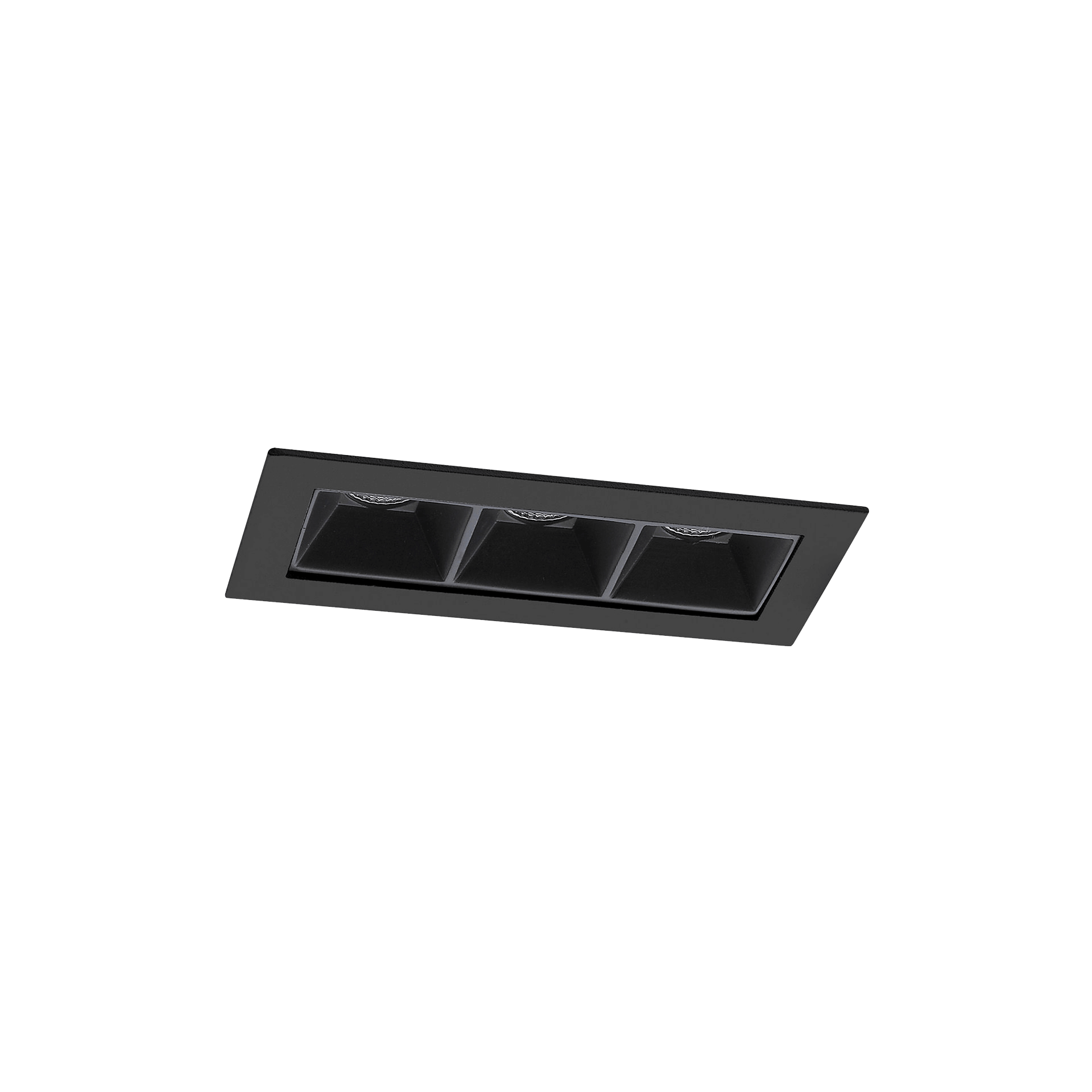 Black version of the Tre, a fixed recessed luminaire designed by Karizma Luce.
