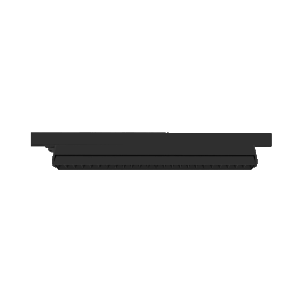 Black version of the Ventiquattro Track, a 220V track luminaire designed by Karizma Luce.