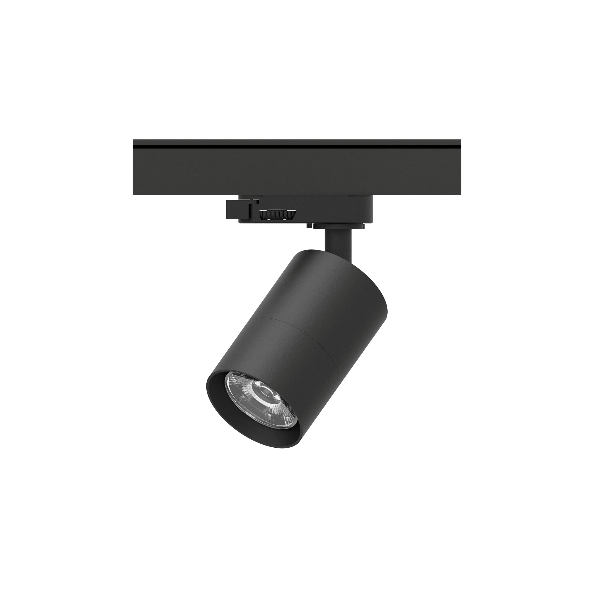 Black version of the Vuoto, a 220V track fixture designed by Karizma Luce.