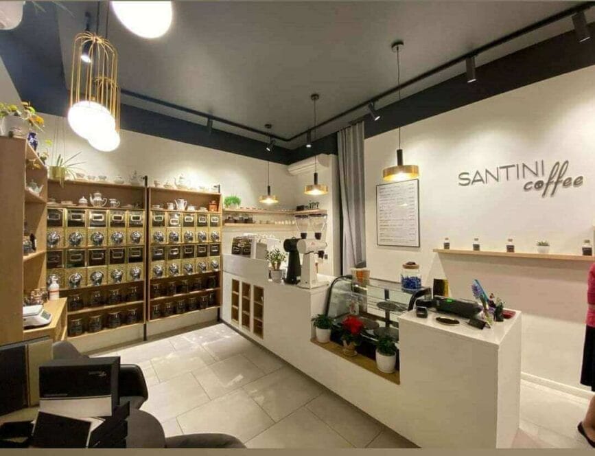 Coffee store in Riga with Tesoro lighting