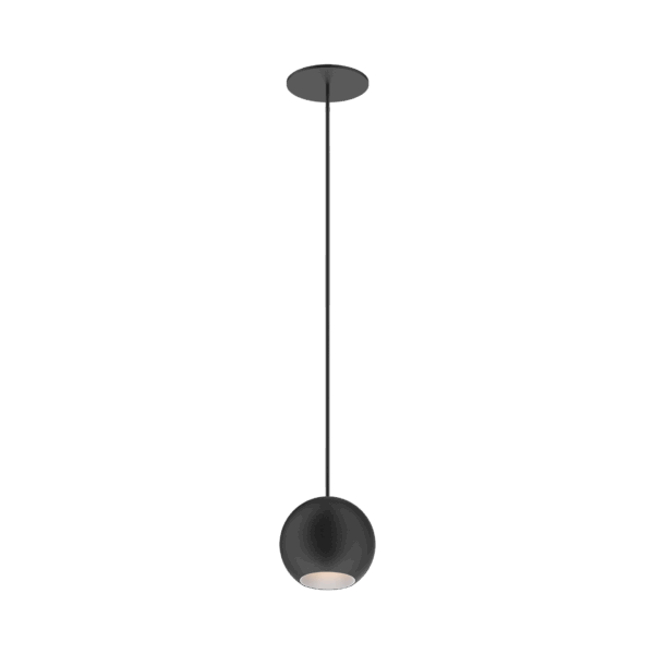 Black version of the Dea Eros M PE-in with white reflector, a suspended recessed luminaire designed by Karizma Luce.