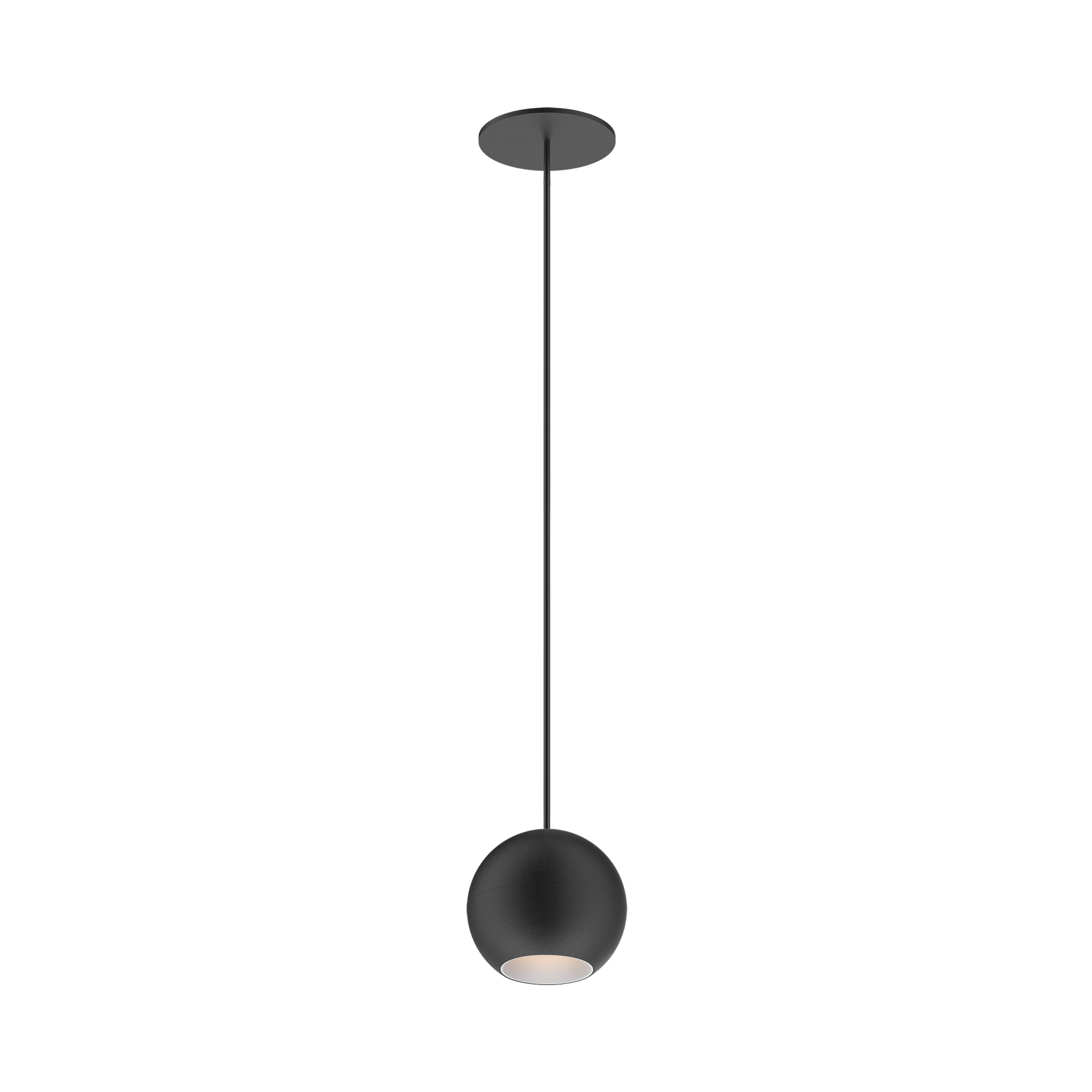 Black version of the Dea Eros M PE-in with white reflector, a suspended recessed luminaire designed by Karizma Luce.