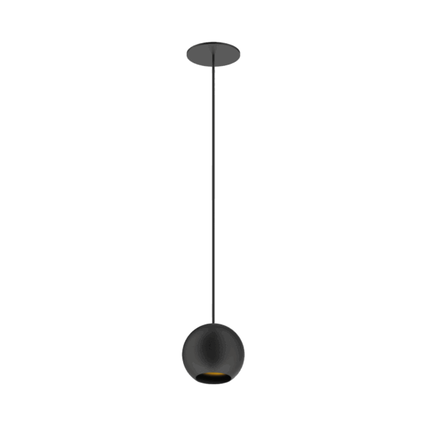Black version of the Dea Eros M PE-in with black gloss reflector, a suspended recessed luminaire designed by Karizma Luce.