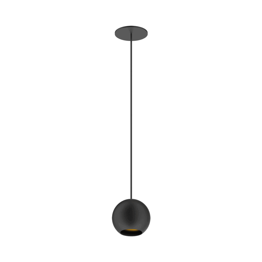 Black version of the Dea Eros M PE-in with black gloss reflector, a suspended recessed luminaire designed by Karizma Luce.