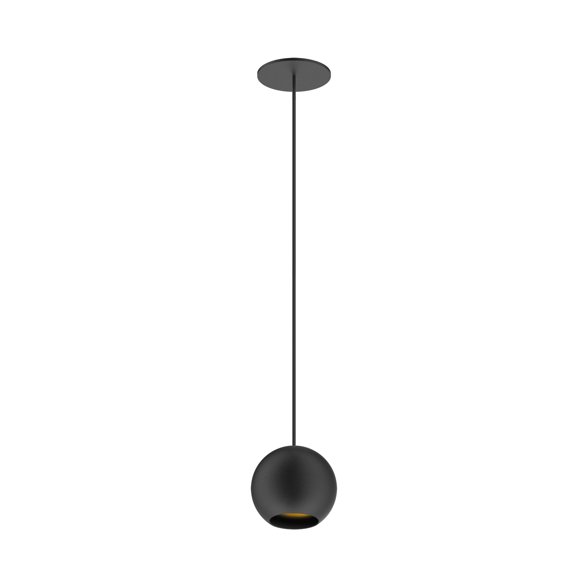 Black version of the Dea Eros M PE-in with black gloss reflector, a suspended recessed luminaire designed by Karizma Luce.