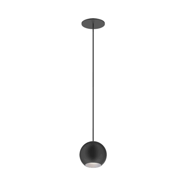 Black version of the Dea Eros M PE-in with chrome reflector, a suspended recessed luminaire designed by Karizma Luce.