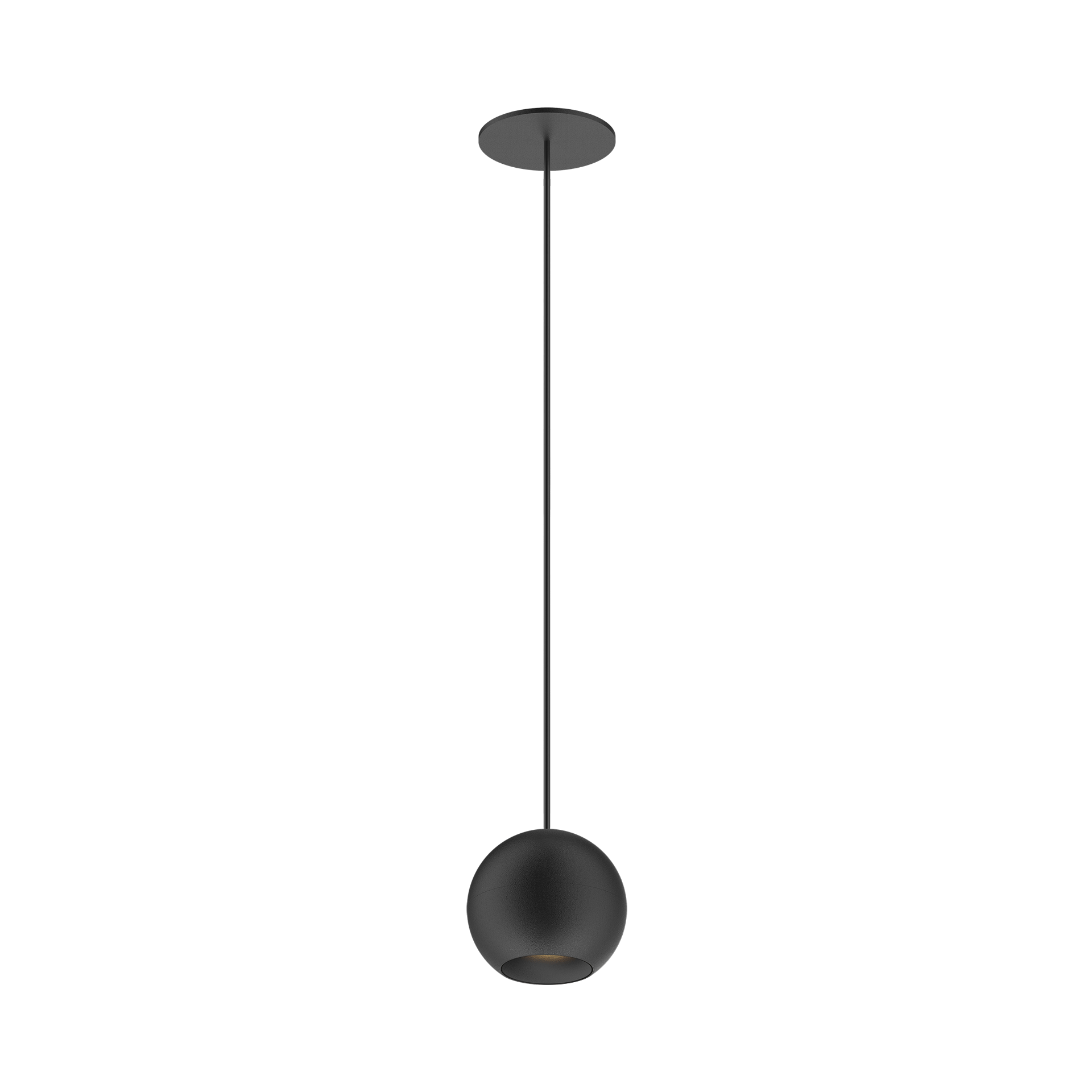 Black version of the Dea Eros M PE-in with black matt reflector, a suspended recessed luminaire designed by Karizma Luce.