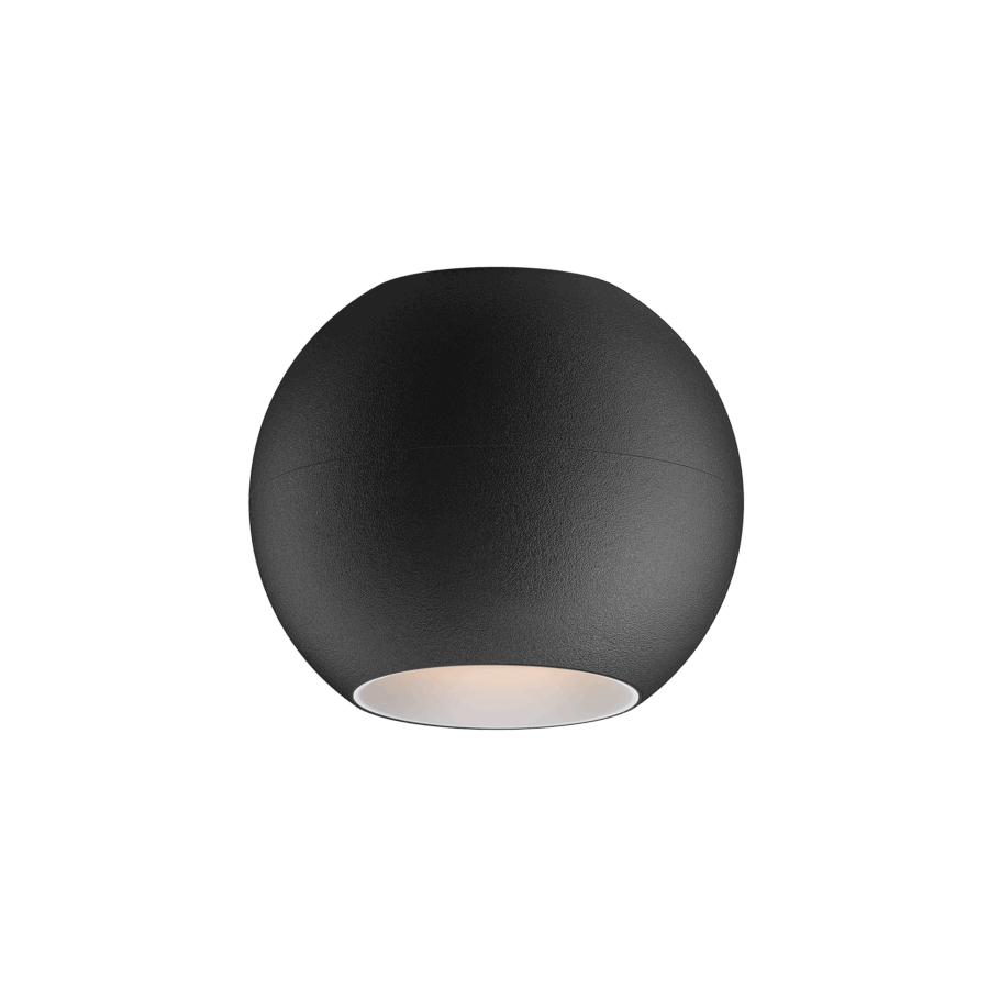 Black version of the Dea Eros M PF with white reflector, a surface-mounted luminaire designed by Karizma Luce.