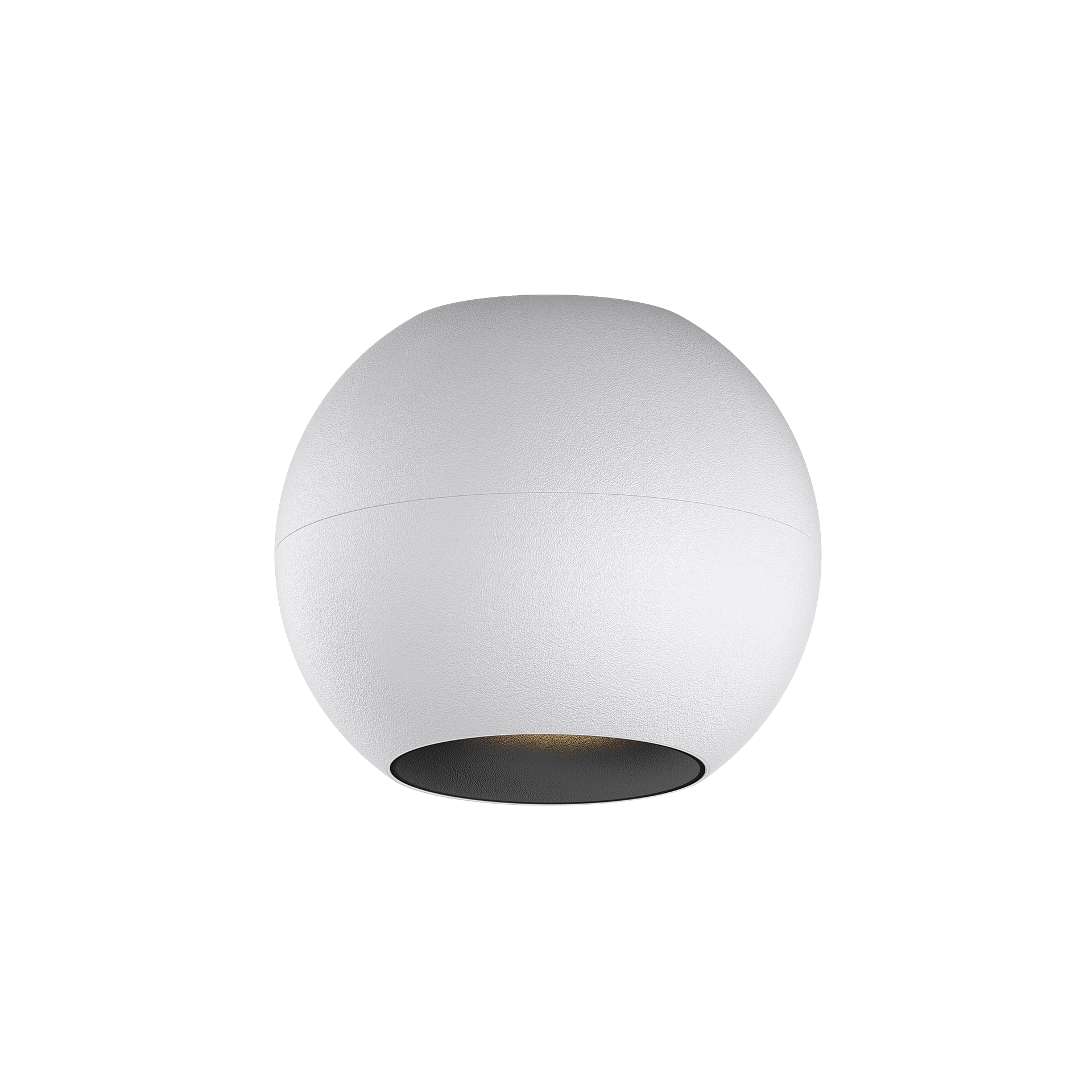 White version of the Dea Eros M PF with black matt reflector, a surface-mounted luminaire designed by Karizma Luce.