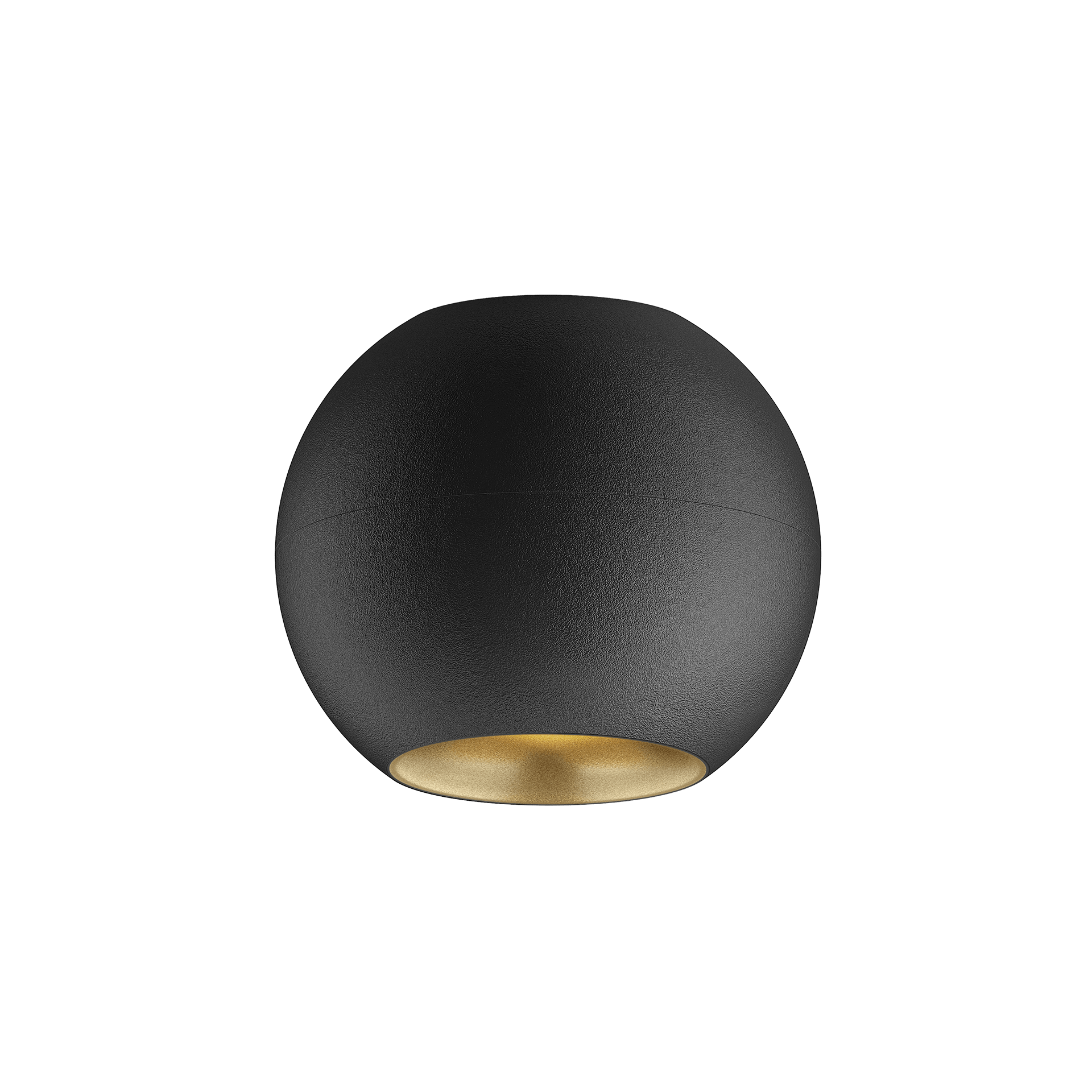 Black version of the Dea Eros M PF with golden reflector, a surface-mounted luminaire designed by Karizma Luce.