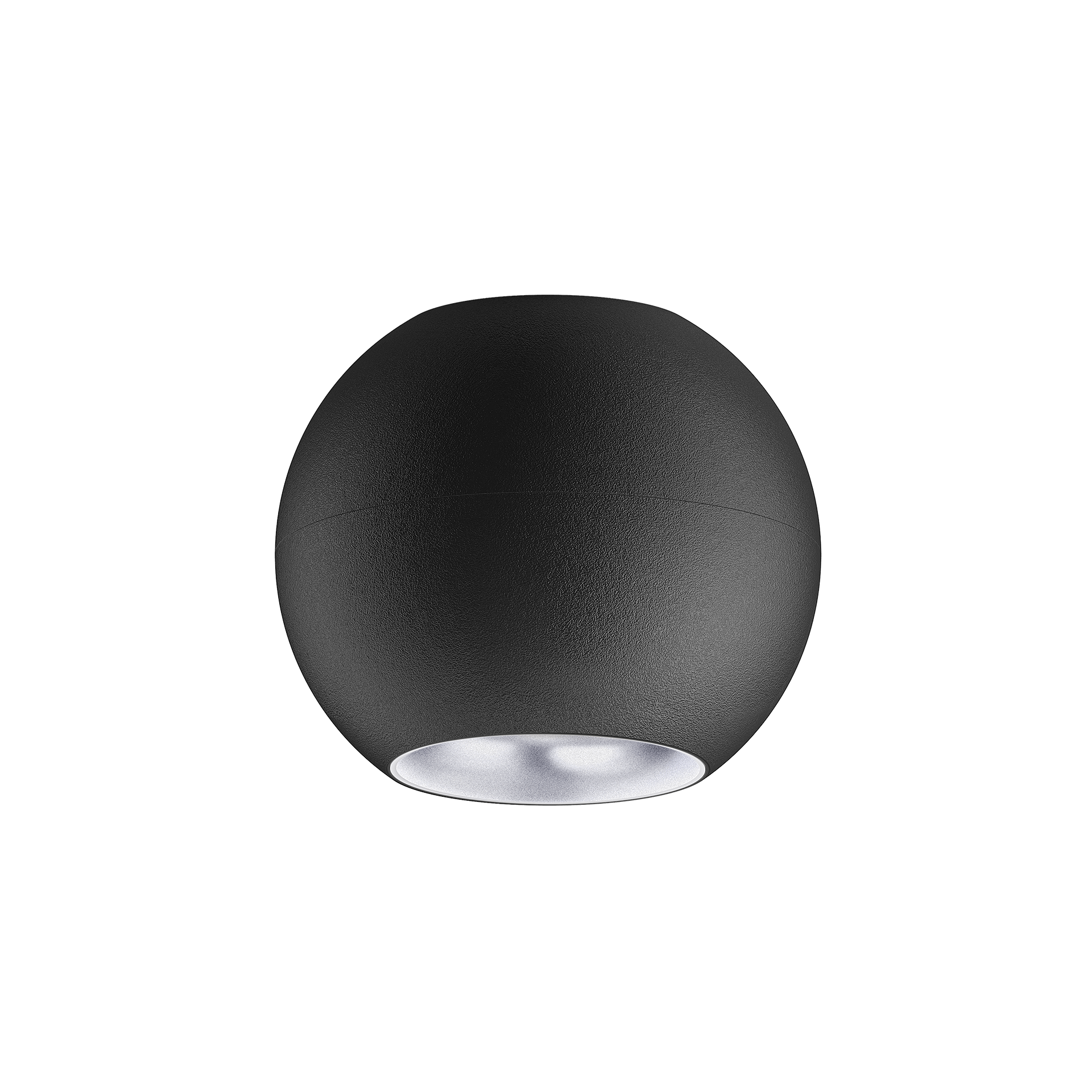 Black version of the Dea Eros M PF with silver reflector, a surface-mounted luminaire designed by Karizma Luce.