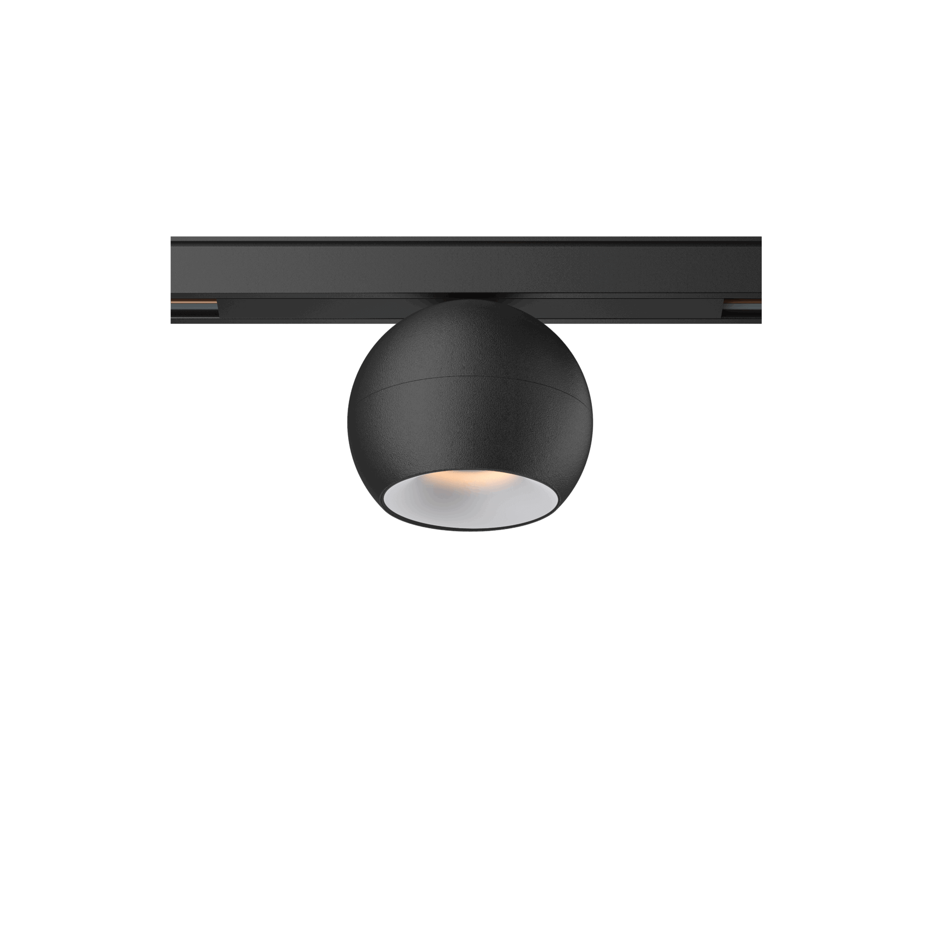 Black version of the Dea Eros-Q1 S TR with white reflector, a 48V track luminaire designed by Karizma Luce.