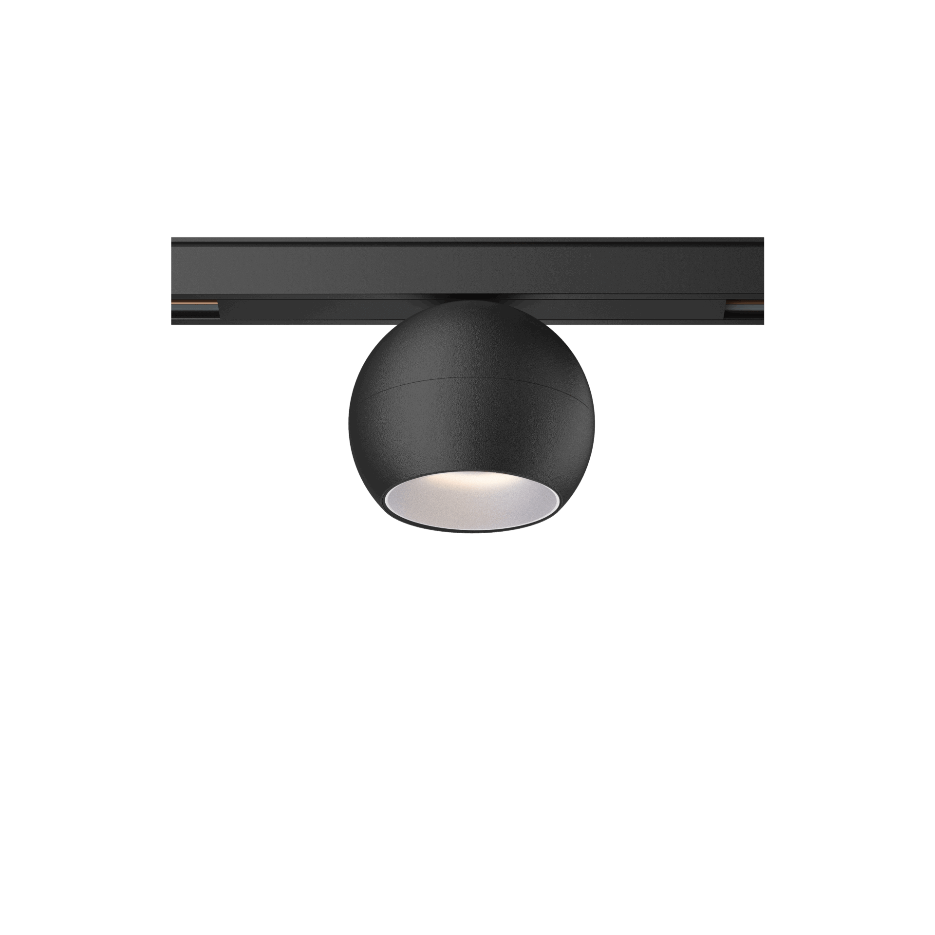 Black version of the Dea Eros-Q1 S TR with chrome reflector, a 48V track luminaire designed by Karizma Luce.