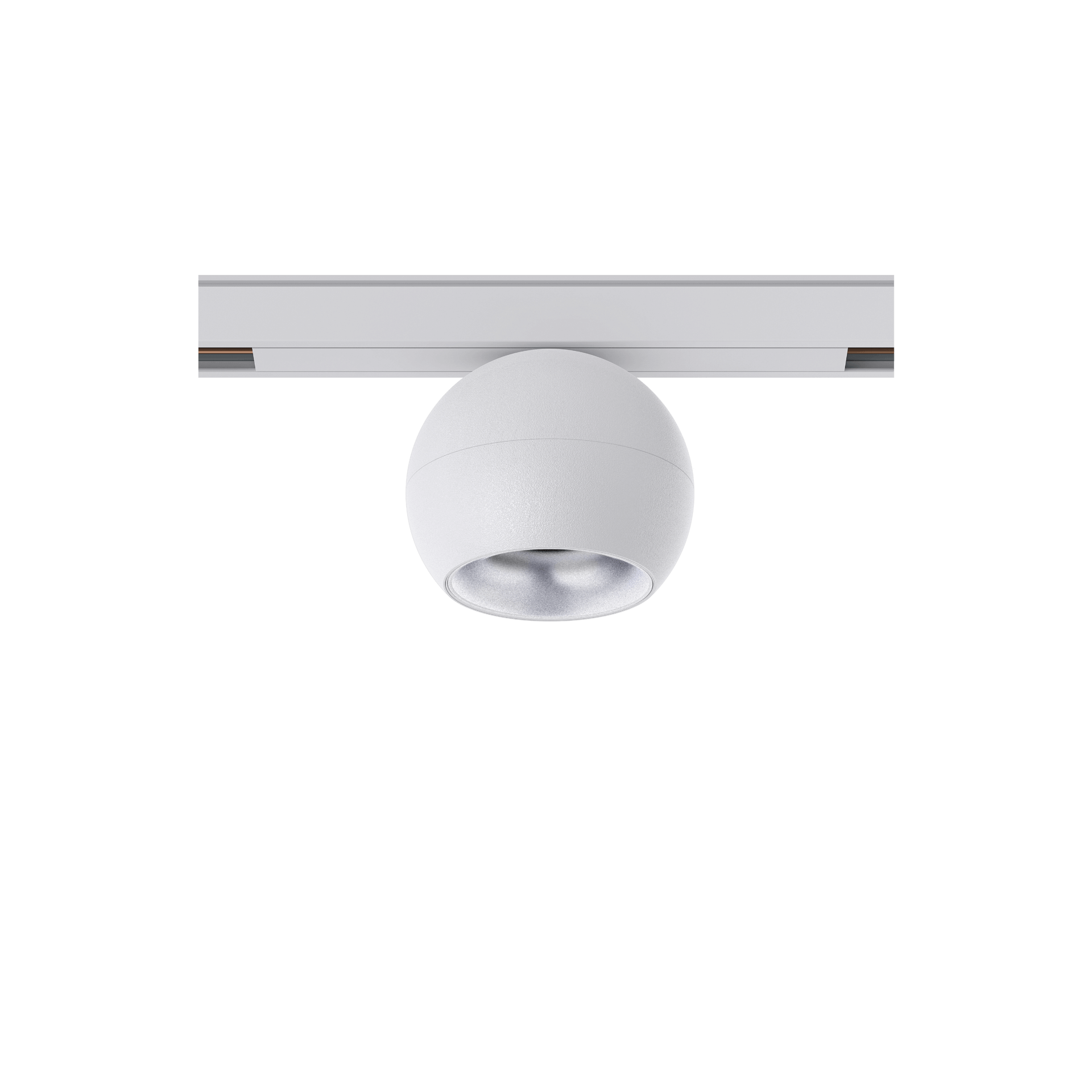 White version of the Dea Eros-Q1 S TR with silver reflector, a 48V track luminaire designed by Karizma Luce.