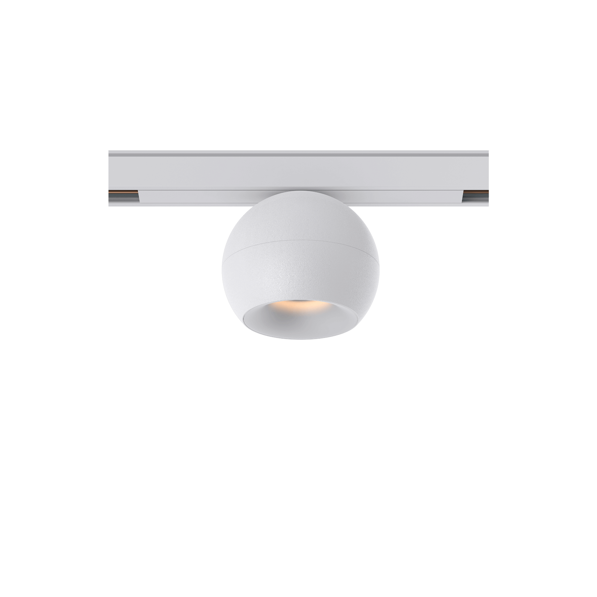 White version of the Dea Eros-Q1 S TR with white reflector, a 48V track luminaire designed by Karizma Luce.