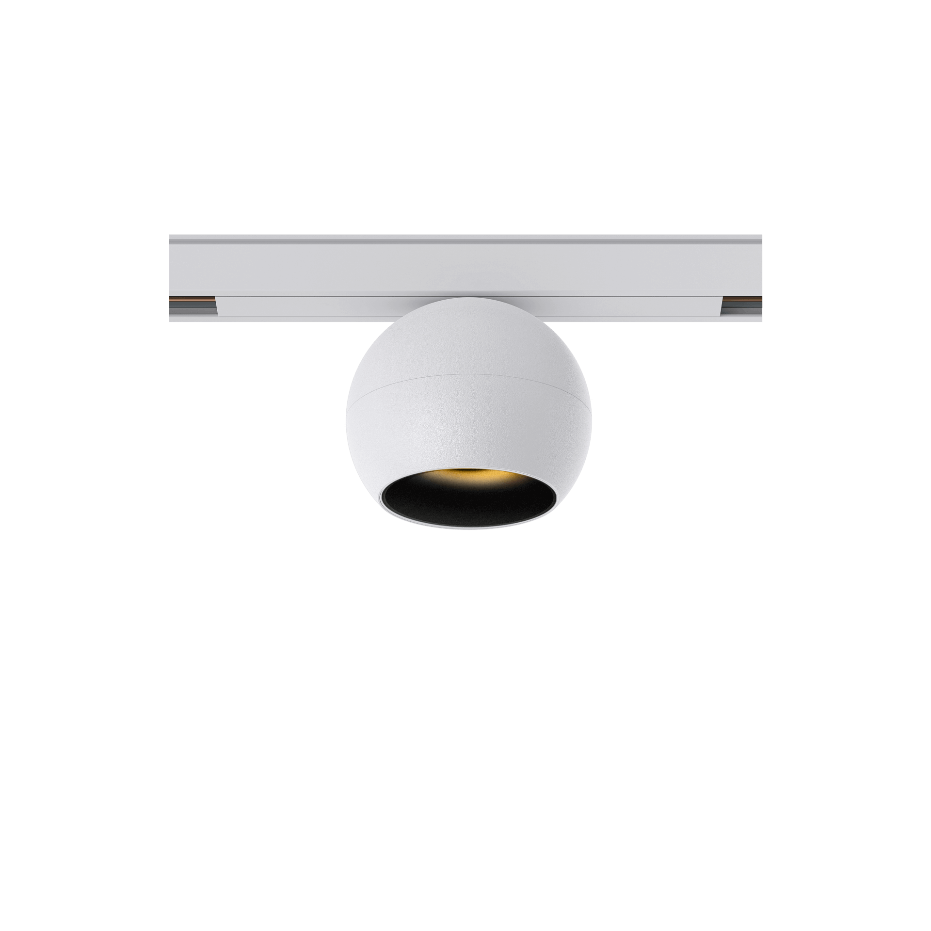 White version of the Dea Eros-Q1 S TR with black gloss reflector, a 48V track luminaire designed by Karizma Luce.