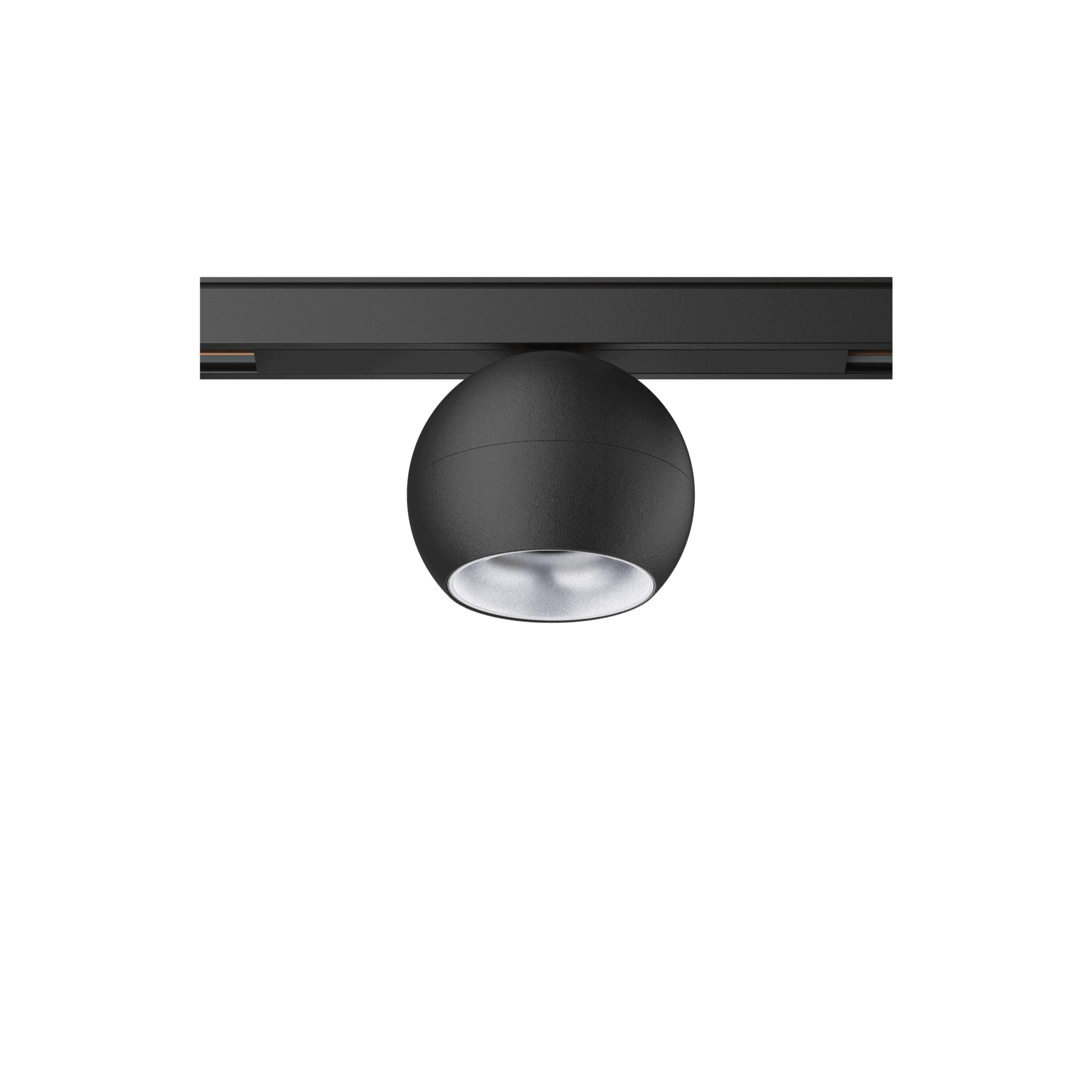 Black version of the Dea Eros-Q1 S TR with silver reflector, a 48V track luminaire designed by Karizma Luce.