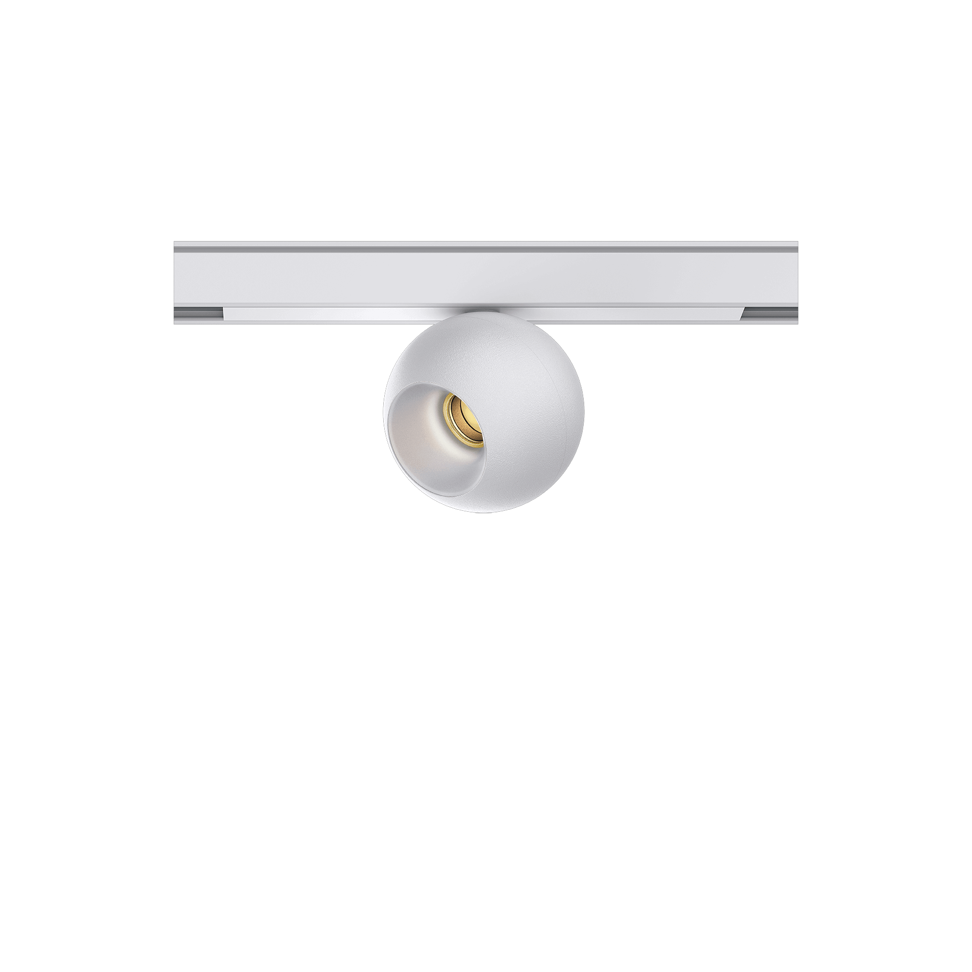 White version of the Dea Eros-Q1 XS TR with chrome reflector, a 48V track luminaire designed by Karizma Luce.