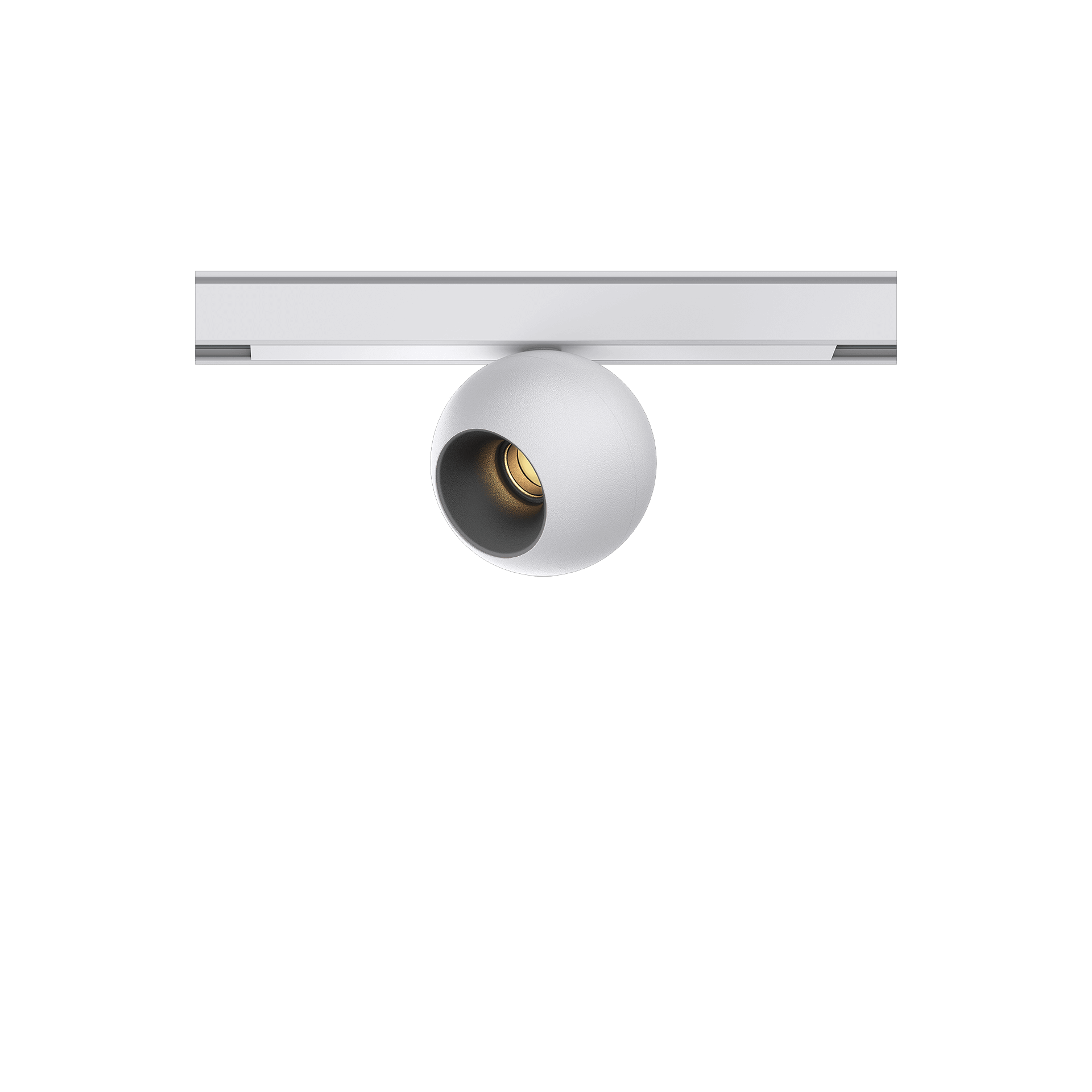 White version of the Dea Eros-Q1 XS TR with black matt reflector, a 48V track luminaire designed by Karizma Luce.