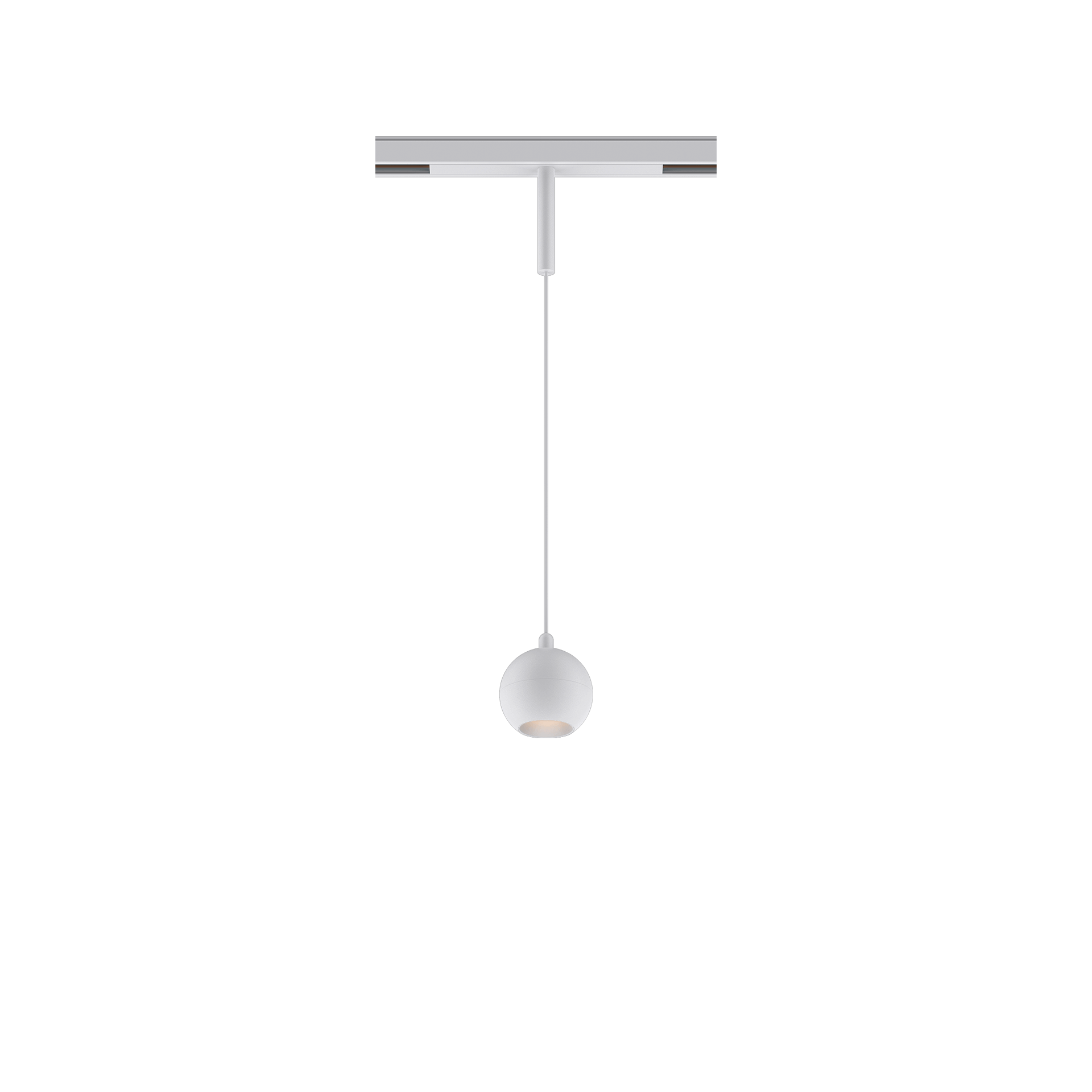 White version of the Dea Eros-Q1/Q2 XS PE with white reflector, a 48V suspended luminaire designed by Karizma Luce.