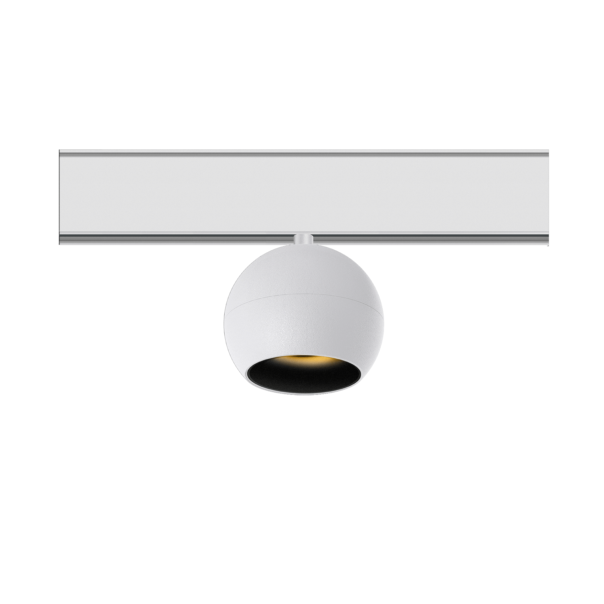 White version of the Dea Eros-Q2 S TR with black gloss reflector, a 48V track luminaire designed by Karizma Luce.