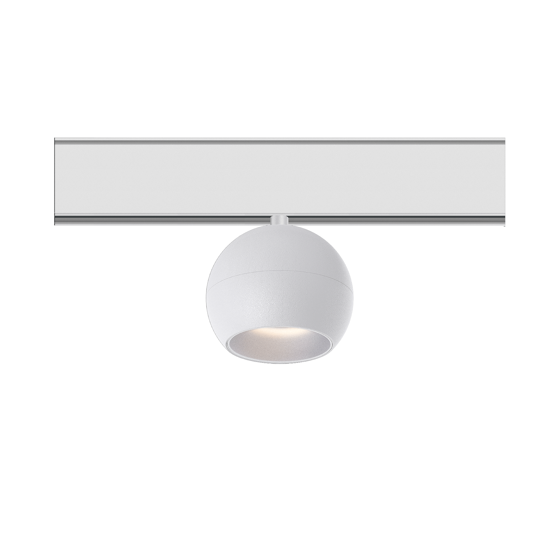 White version of the Dea Eros-Q2 S TR with chrome reflector, a 48V track luminaire designed by Karizma Luce.