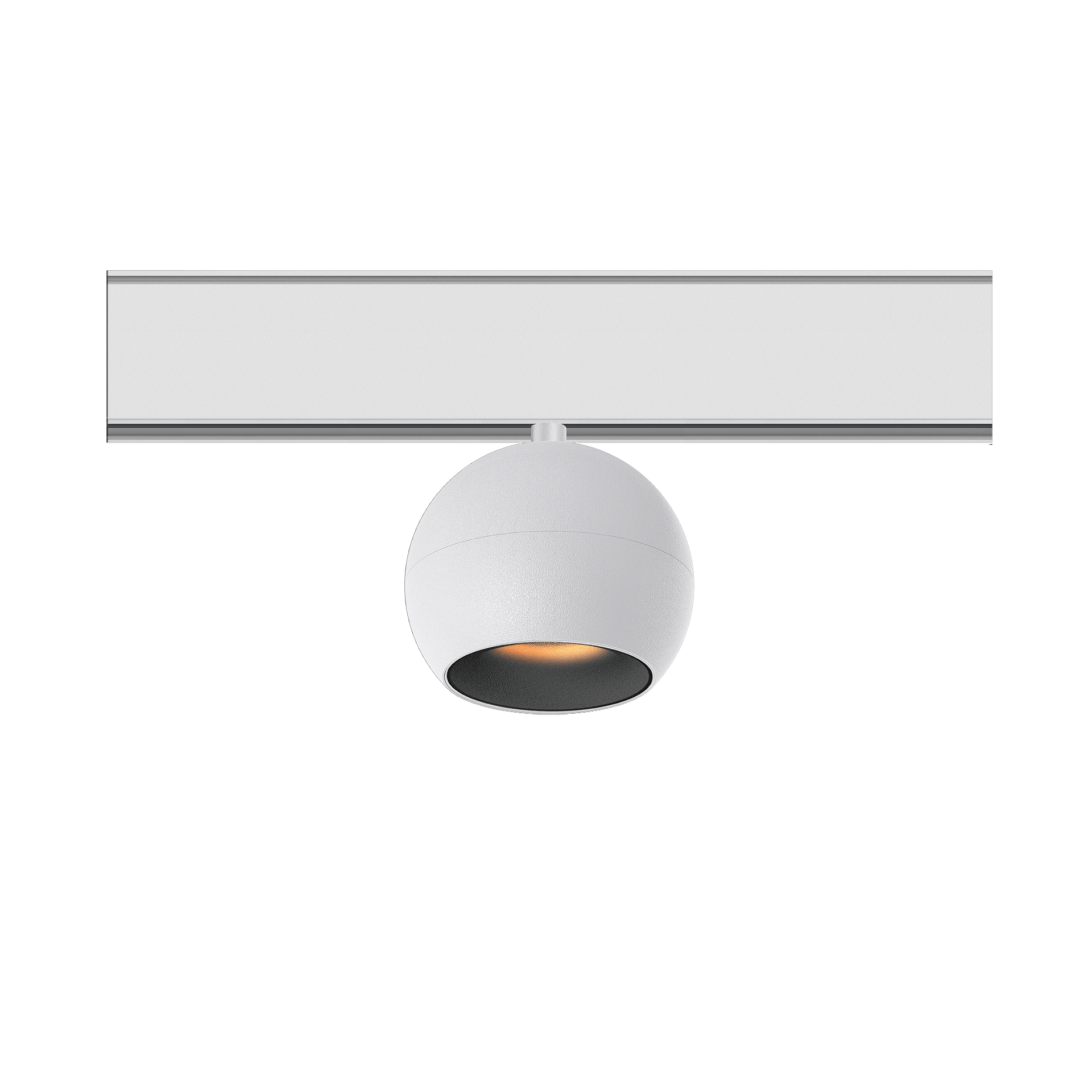 White version of the Dea Eros-Q2 S TR with black matt reflector, a 48V track luminaire designed by Karizma Luce.