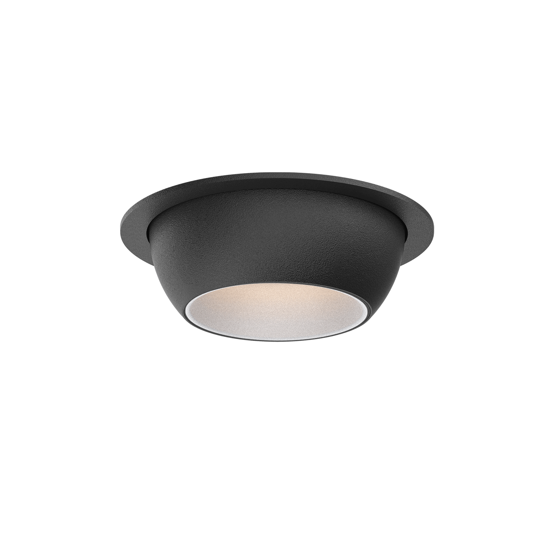 Black version of the Dea Eros S MU-in with white reflector, a recessed luminaire designed by Karizma Luce.