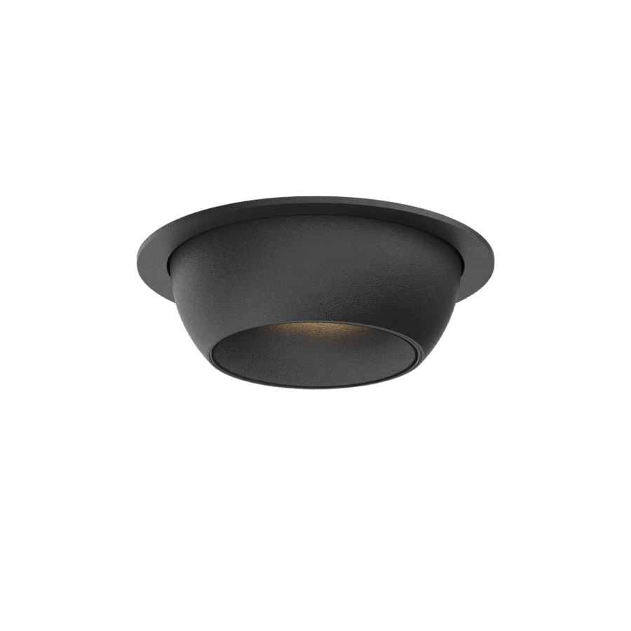 Black version of the Dea Eros S MU-in with black matt reflector, a recessed luminaire designed by Karizma Luce.