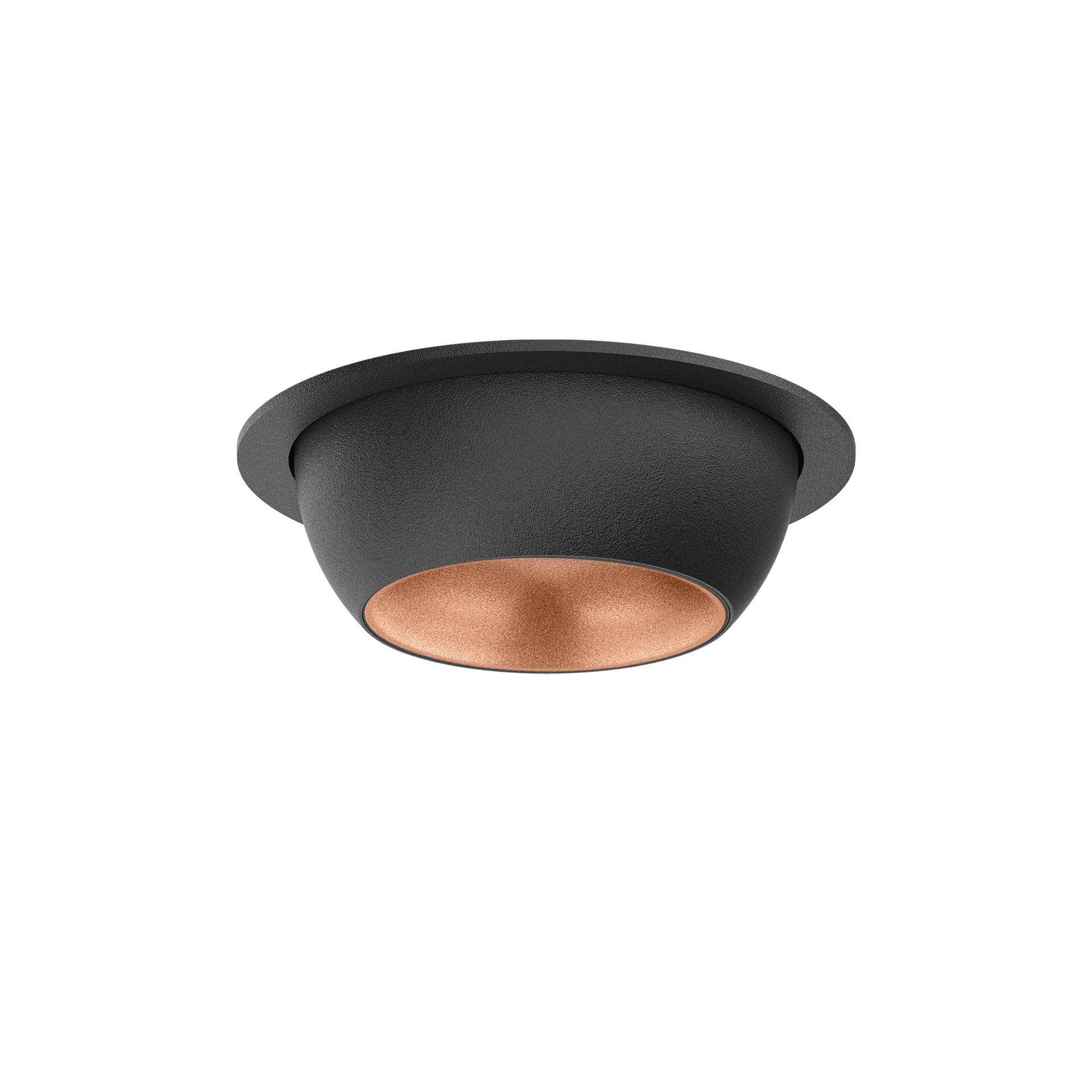 Black version of the Dea Eros S MU-in with copper reflector, a luminaire designed by Karizma Luce.