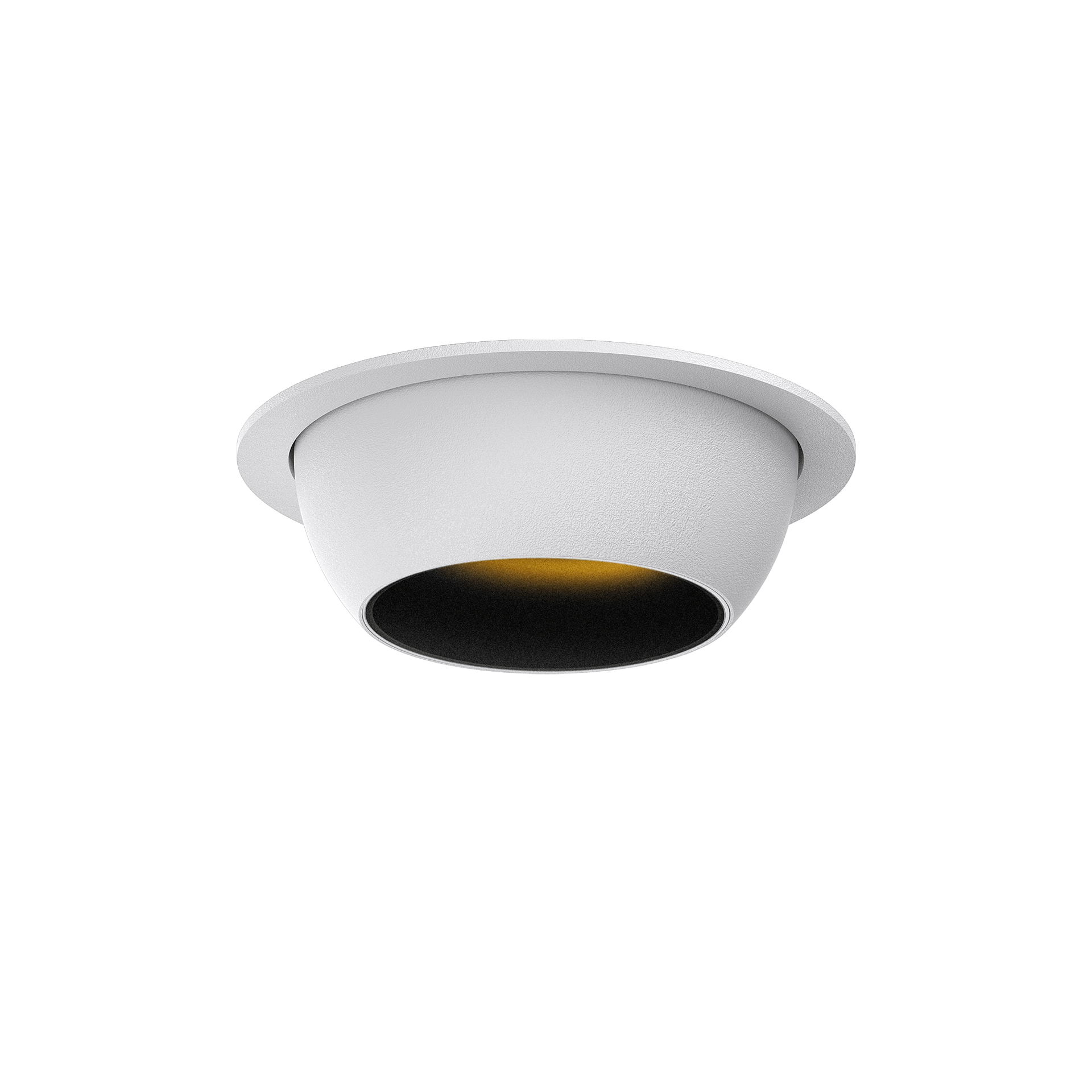 White version of the Dea Eros S MU-in with black gloss reflector, a recessed luminaire designed by Karizma Luce.