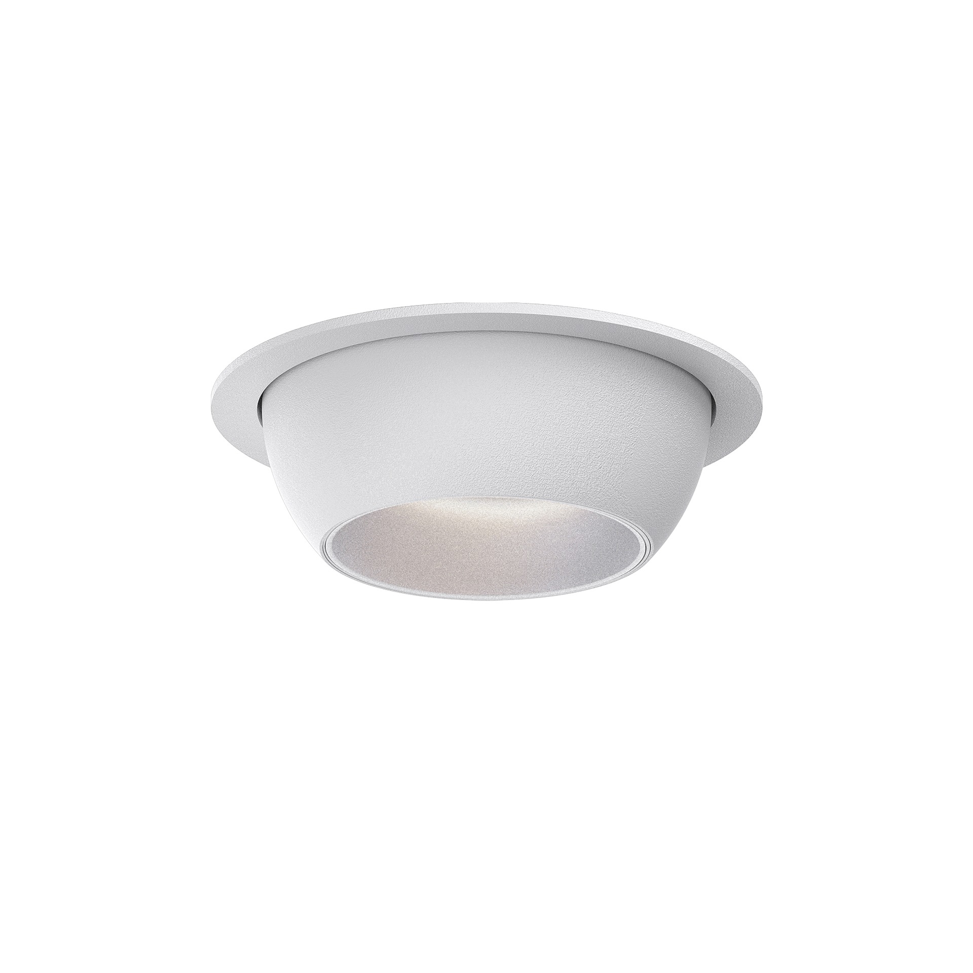 White version of the Dea Eros S MU-in with chrome reflector, a recessed luminaire designed by Karizma Luce.