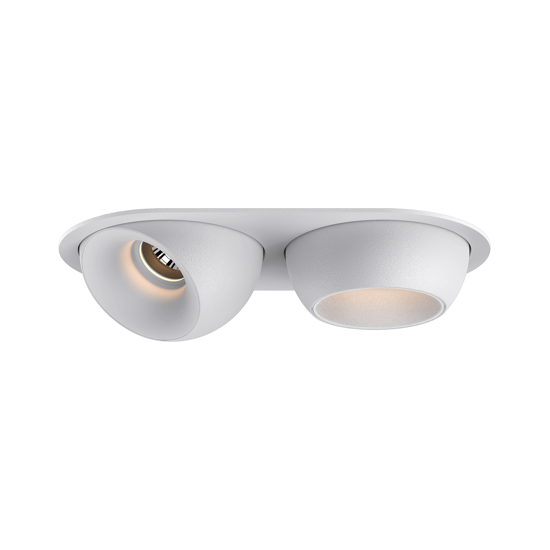 White version of the Dea Eros S MU-in duo with white reflector, a recessed luminaire designed by Karizma Luce.