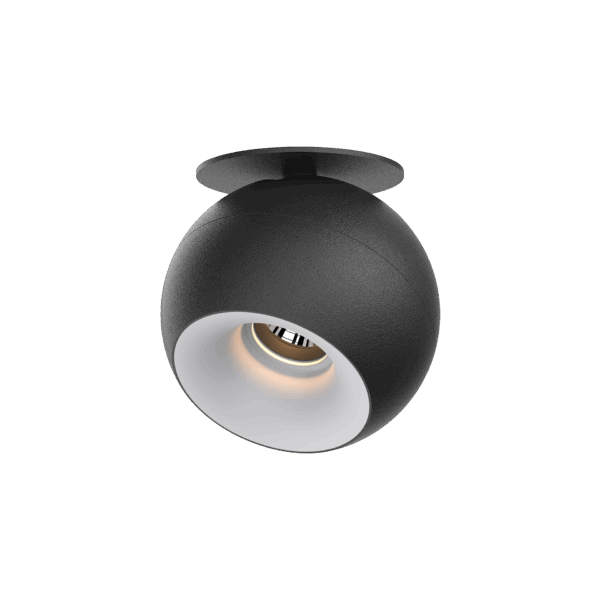 Black version of the Dea Eros S TU-in with white reflector, a surface-mounted luminaire designed by Karizma Luce.
