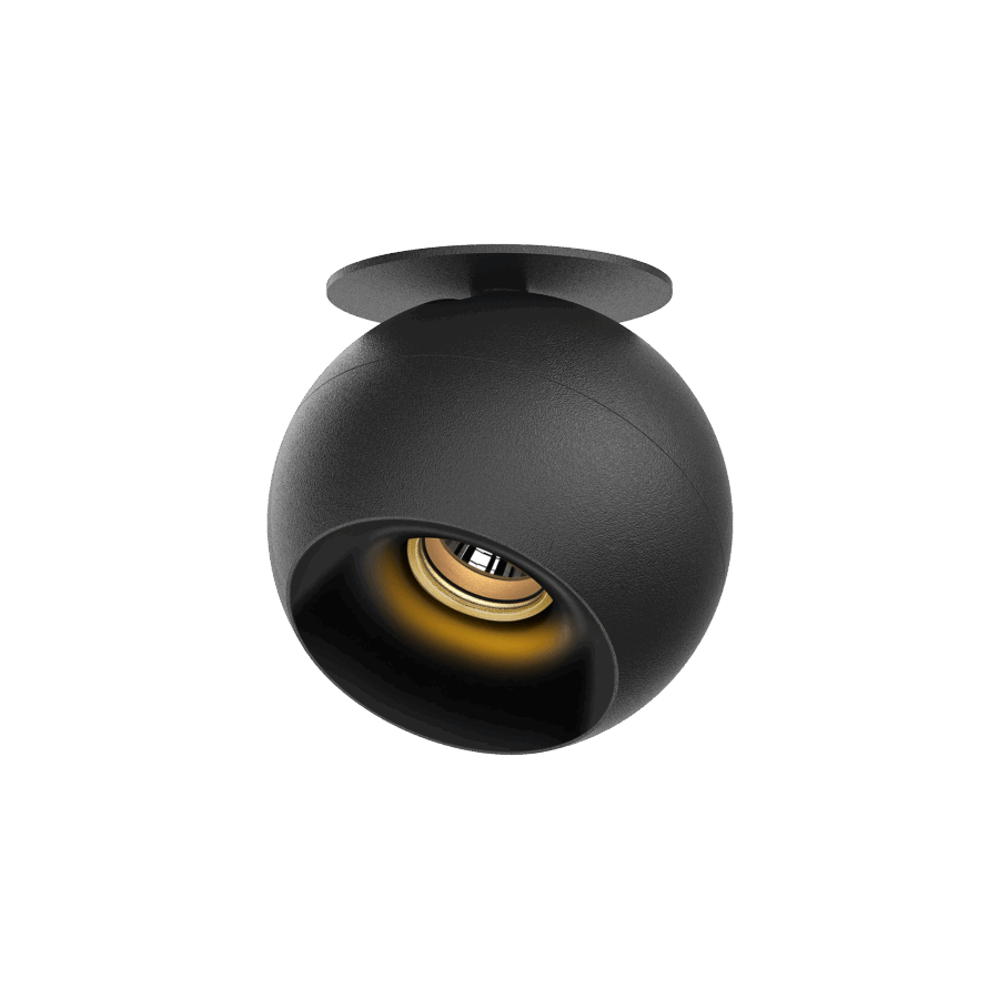 Black version of the Dea Eros S TU-in with black gloss reflector, a surface-mounted luminaire designed by Karizma Luce.