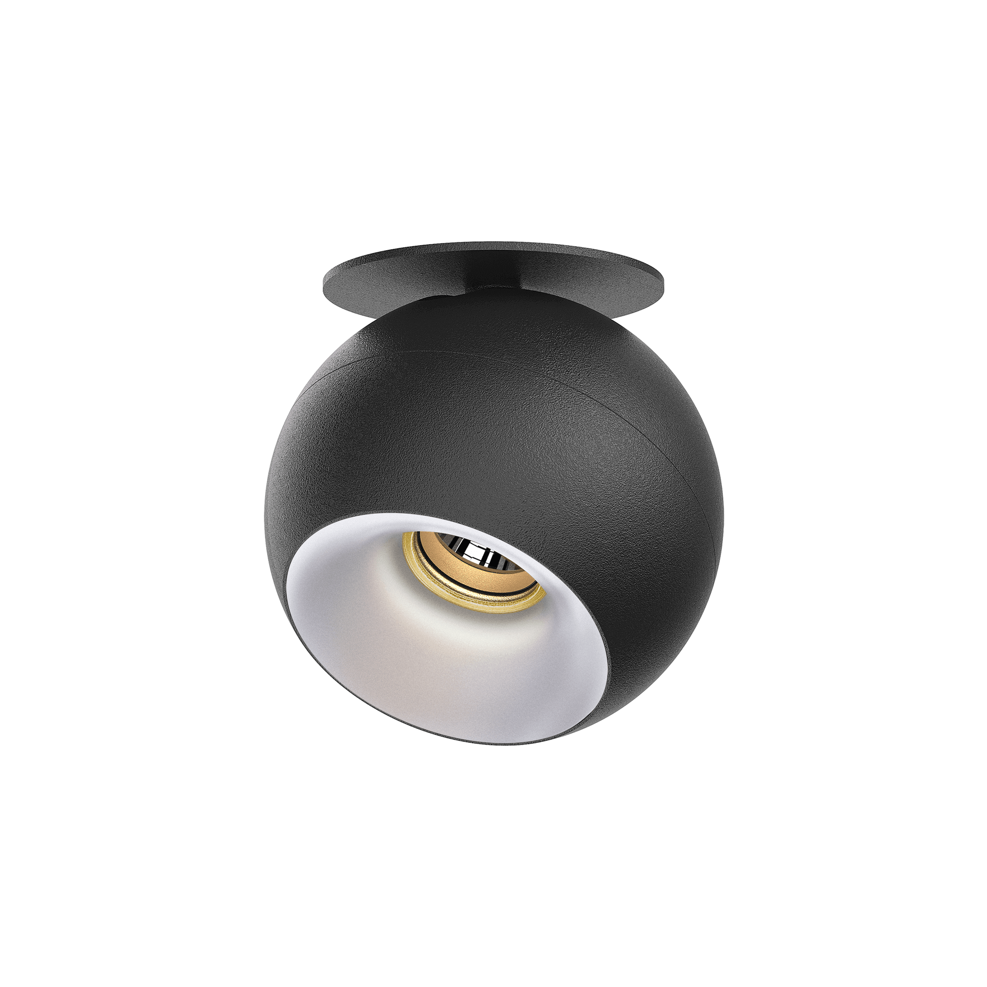 Black version of the Dea Eros S TU-in with chrome reflector, a surface-mounted luminaire designed by Karizma Luce.