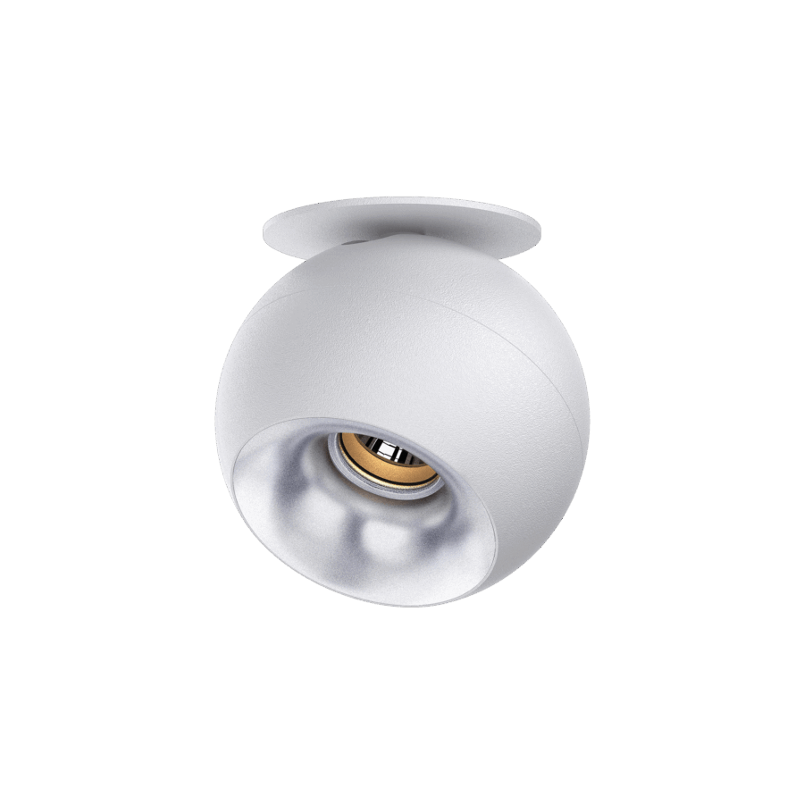 White version of the Dea Eros S TU-in with silver reflector, a surface-mounted luminaire designed by Karizma Luce.