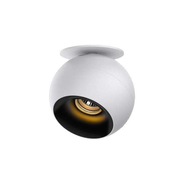White version of the Dea Eros S TU-in with black gloss reflector, a surface-mounted luminaire designed by Karizma Luce.