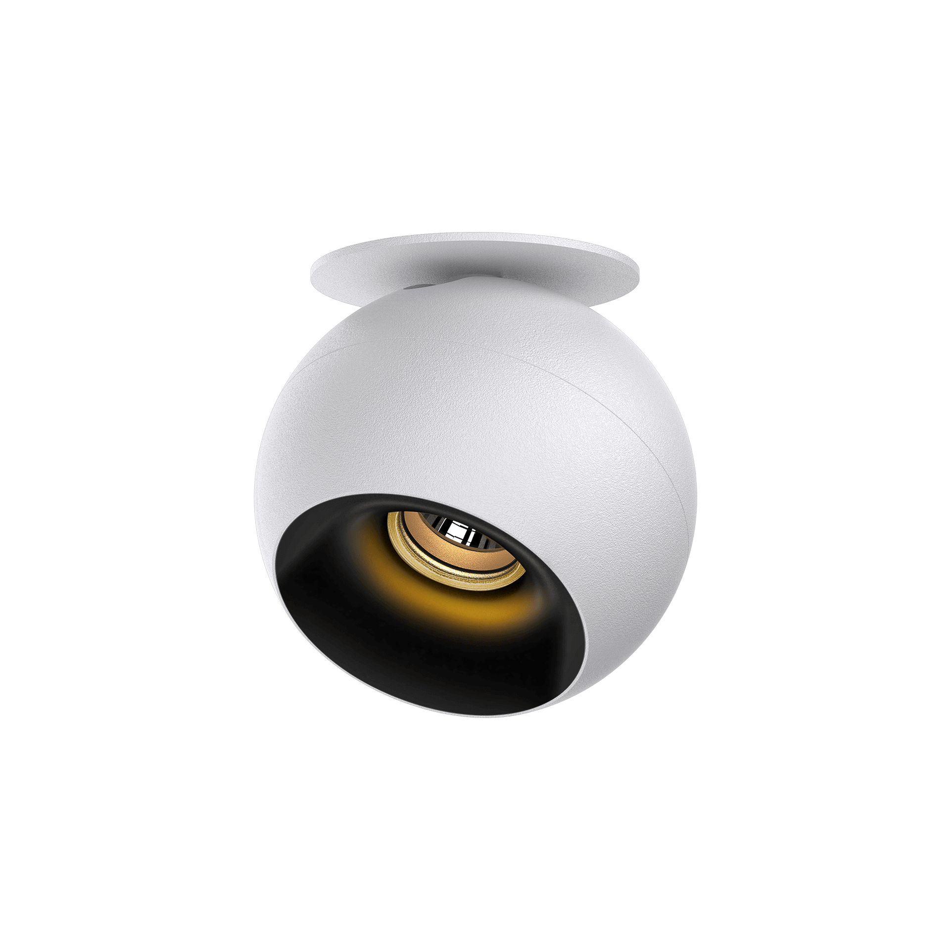 White version of the Dea Eros S TU-in with black gloss reflector, a surface-mounted luminaire designed by Karizma Luce.