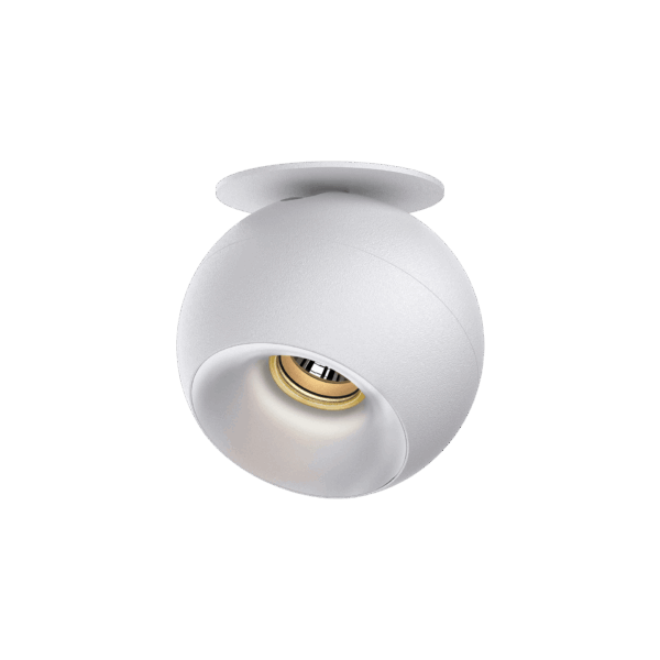 White version of the Dea Eros S TU-in with chrome reflector, a surface-mounted luminaire designed by Karizma Luce.
